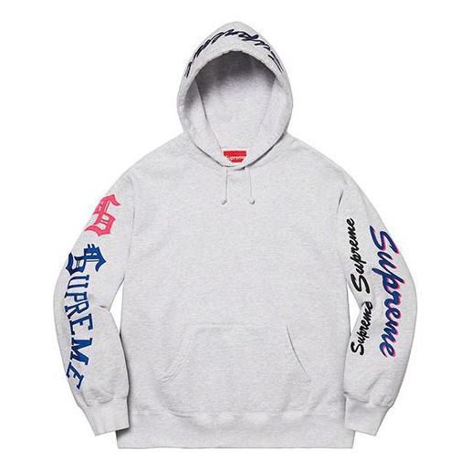 Supreme Multi Logo Hooded Sweatshirt 'Grey Red Black' SUP-FW21-119