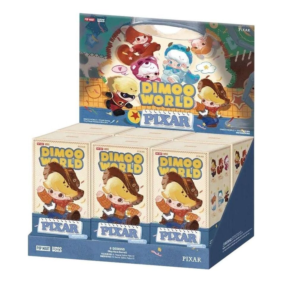Pop Mart Dimoo World x Pixar Series Vinyl Plush Pendant Sealed Case (6 Blind Boxes) PPMT-2607-0025-1204191293
