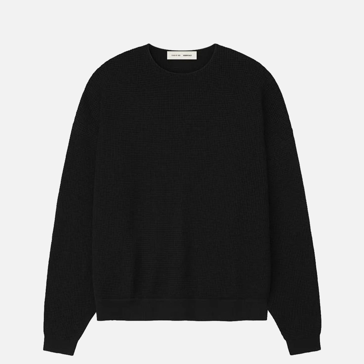 WAFFLE CREWNECK 90`S SWEATER - VINTAGE BLACK