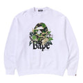 A Bathing Ape Floral Ape Head Crewneck 'White' 1K30-113-310-WHITE