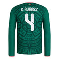 adidas Mexico 26 Home Julian Alvarez Authentic Long Sleeve Jersey Asia Sizing 'Bold Green' KW7736