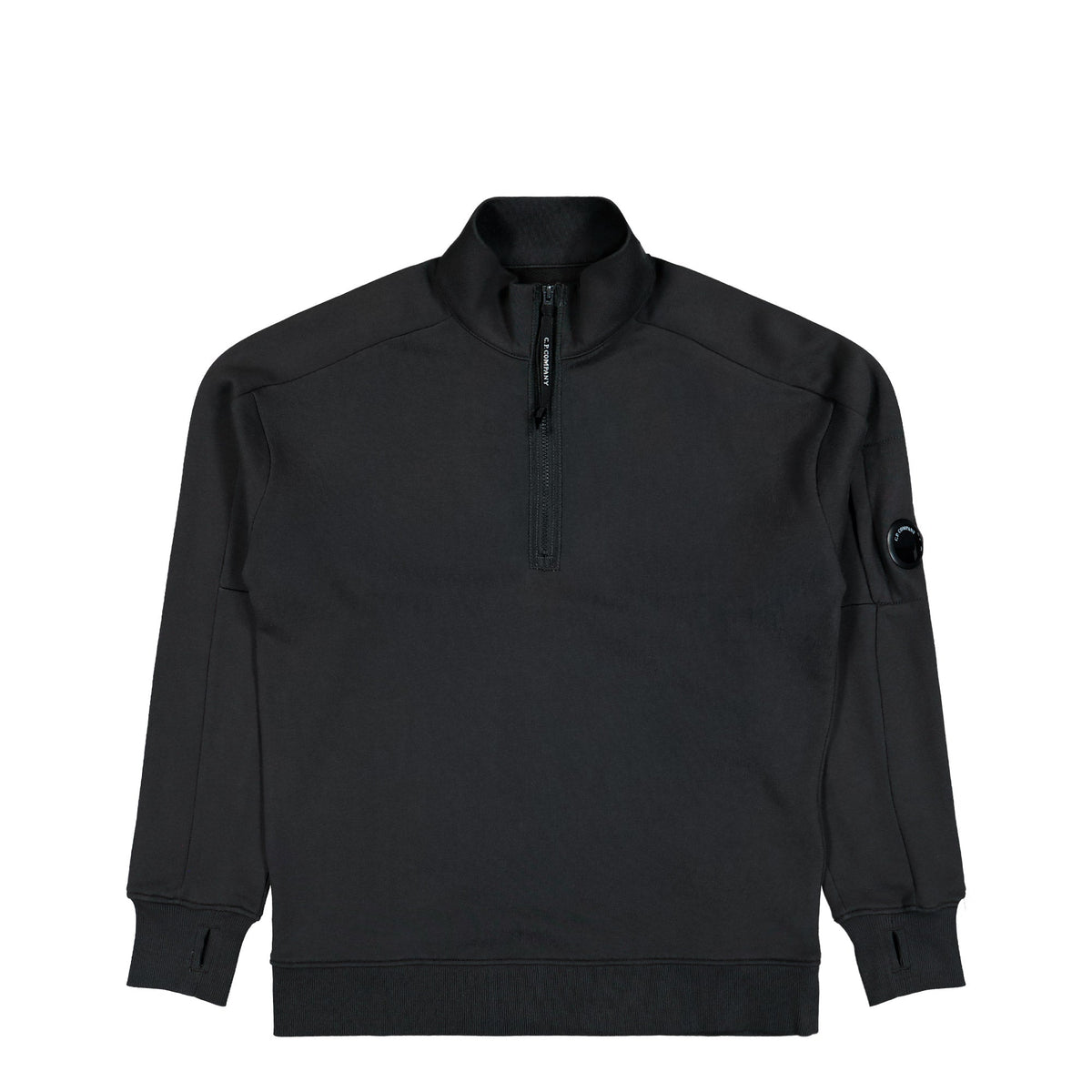Diagonal Raised Fleece Half Zip Lens Sweatshirt