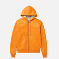 SCRIPT NAPPA LEATHER HOODIE - HAZARD ORANGE