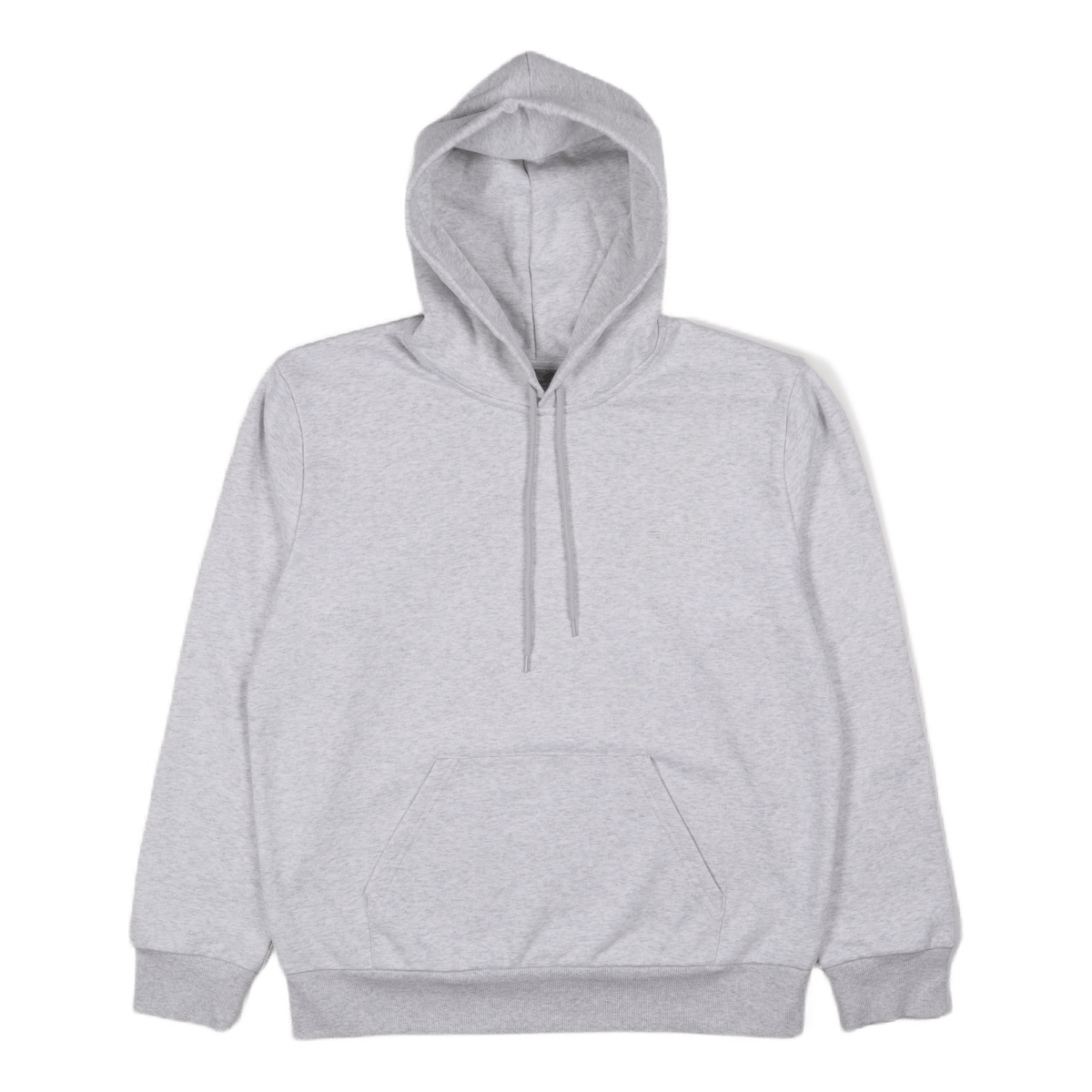 Hooded Script Embroidery Sweat Ash Heather / White