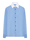CAMICIA A RIGHE CON COLLETTO A CONTRASTO