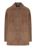 OVERSHIRT IN PELLE DI AGNELLO SCAMOSCIATA