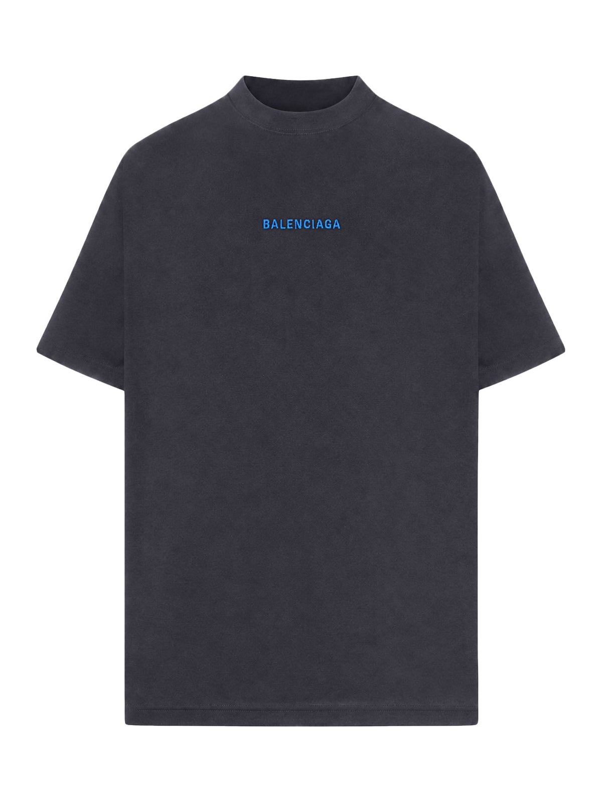 T-SHIRT MEDIUM FIT NERA CON LOGO BLU
