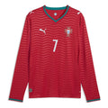 PUMA Cristiano Ronaldo Portugal 2026 Long Sleeve Home Jersey Player 'Club Red Green Lagoon' 788142-77