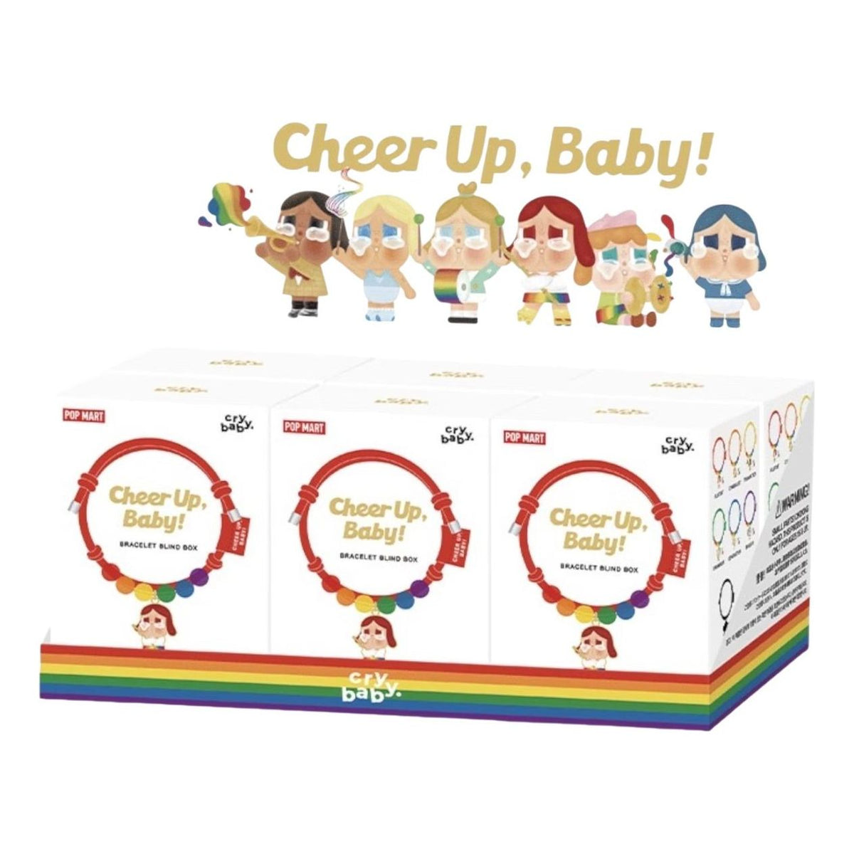 Pop Mart Crybaby Cheer Up Baby Rainbow Bracelet Sealed Case (6 Blind Boxes) PPMT-2510-0028-985667894