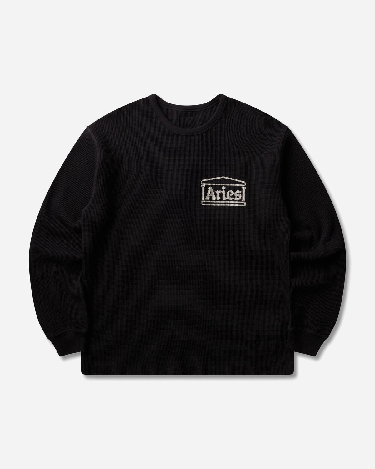 Reversible Barbed Love Temple Waffle Longsleeve T-Shirt Black