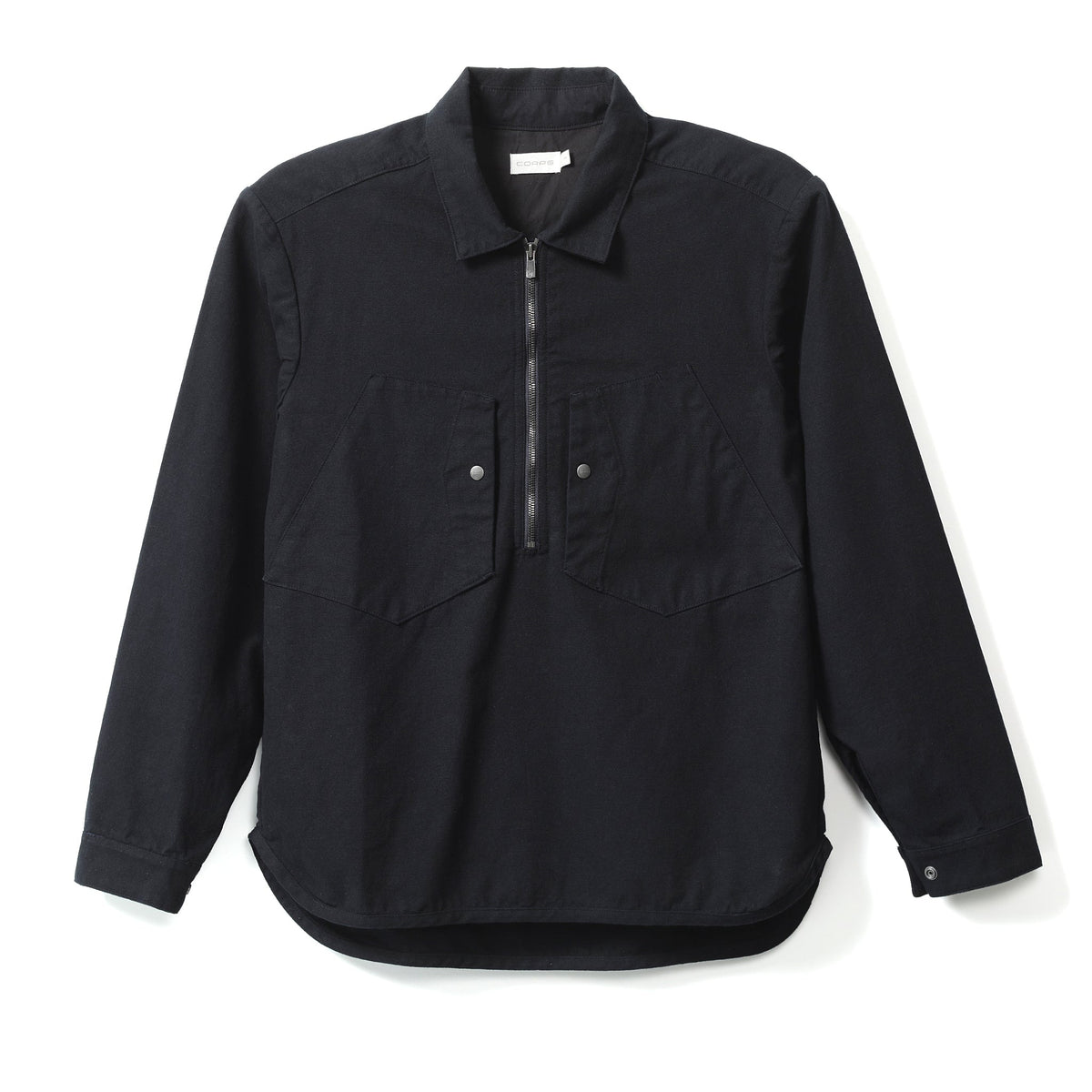 Corpsware Half Zip Work Shirt - Cotton Duck - Anthracite