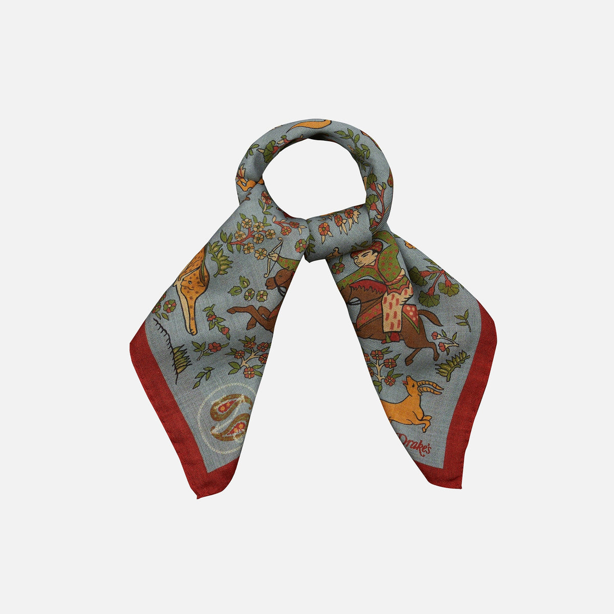 For Hodinkee Mughal Print Wool-Silk Bandana