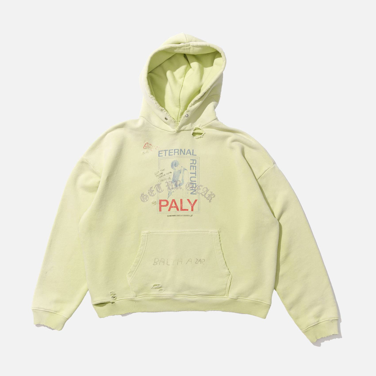 ETERNAL RETURN HOODED SWEATSHIRT - LIGHT GREEN