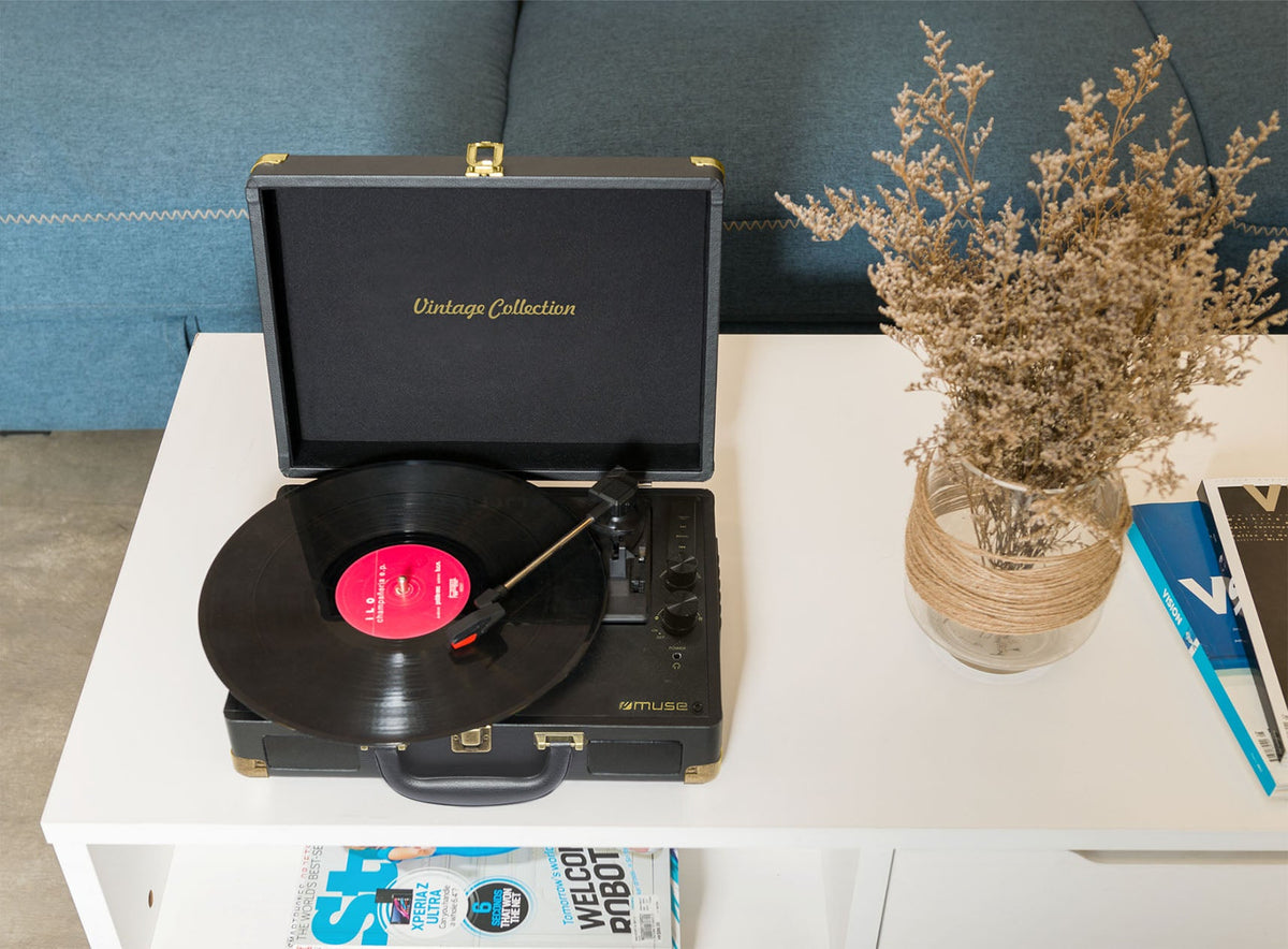 Muse Vintage Suitcase Turntable USB Port 2 B/I speakers [Tech & Turntables]