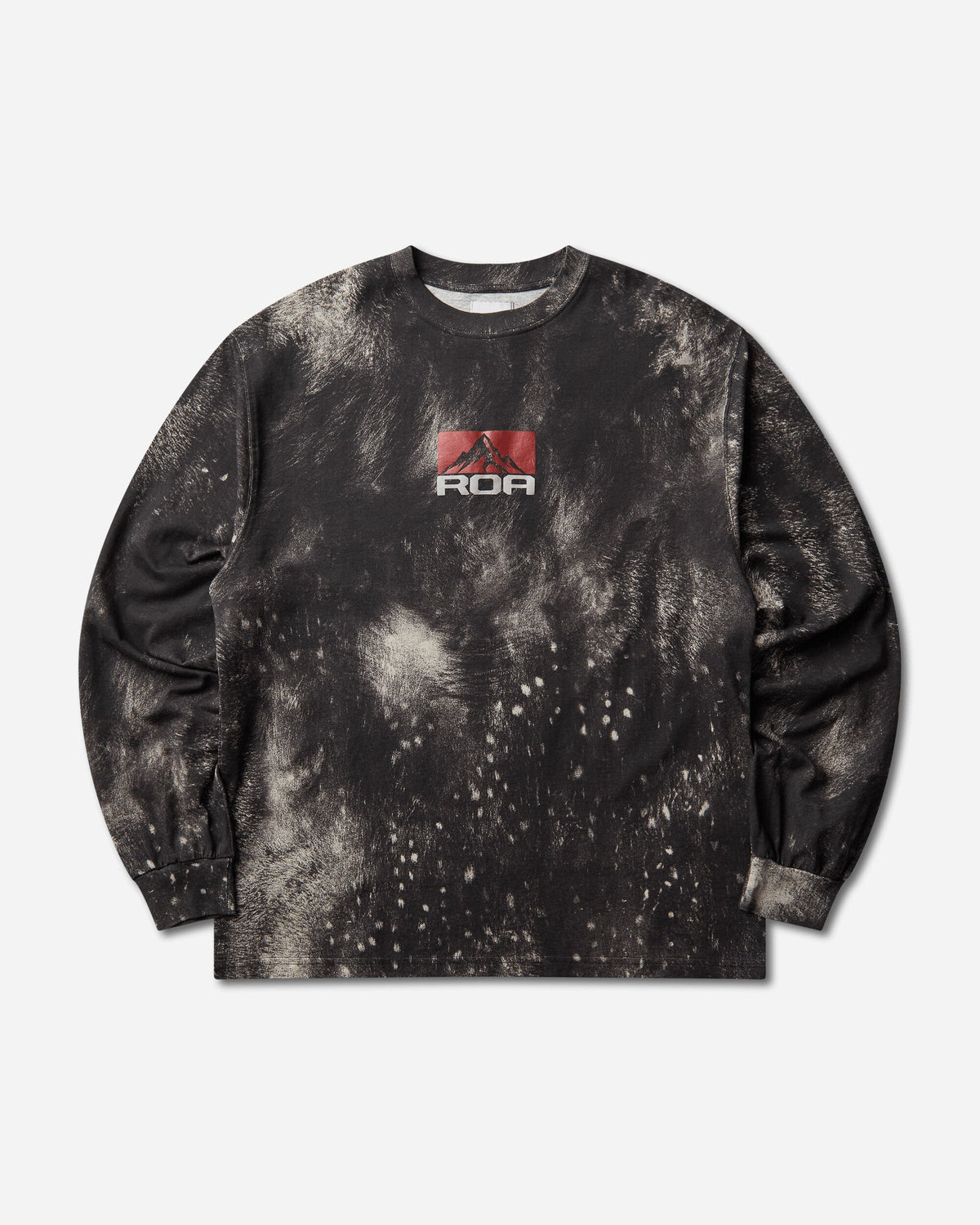 Fuzzy Print Long Sleeve T-Shirt Fuzzy Brown