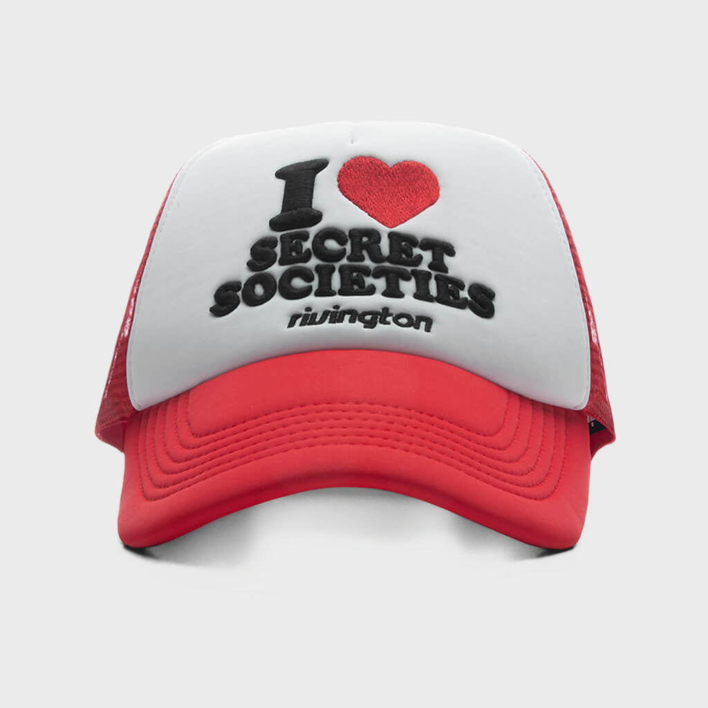 Secret Societies Trucker Hat - White/Red