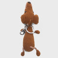 Whiskey Crochet Doxie Keychain - Dark Khaki