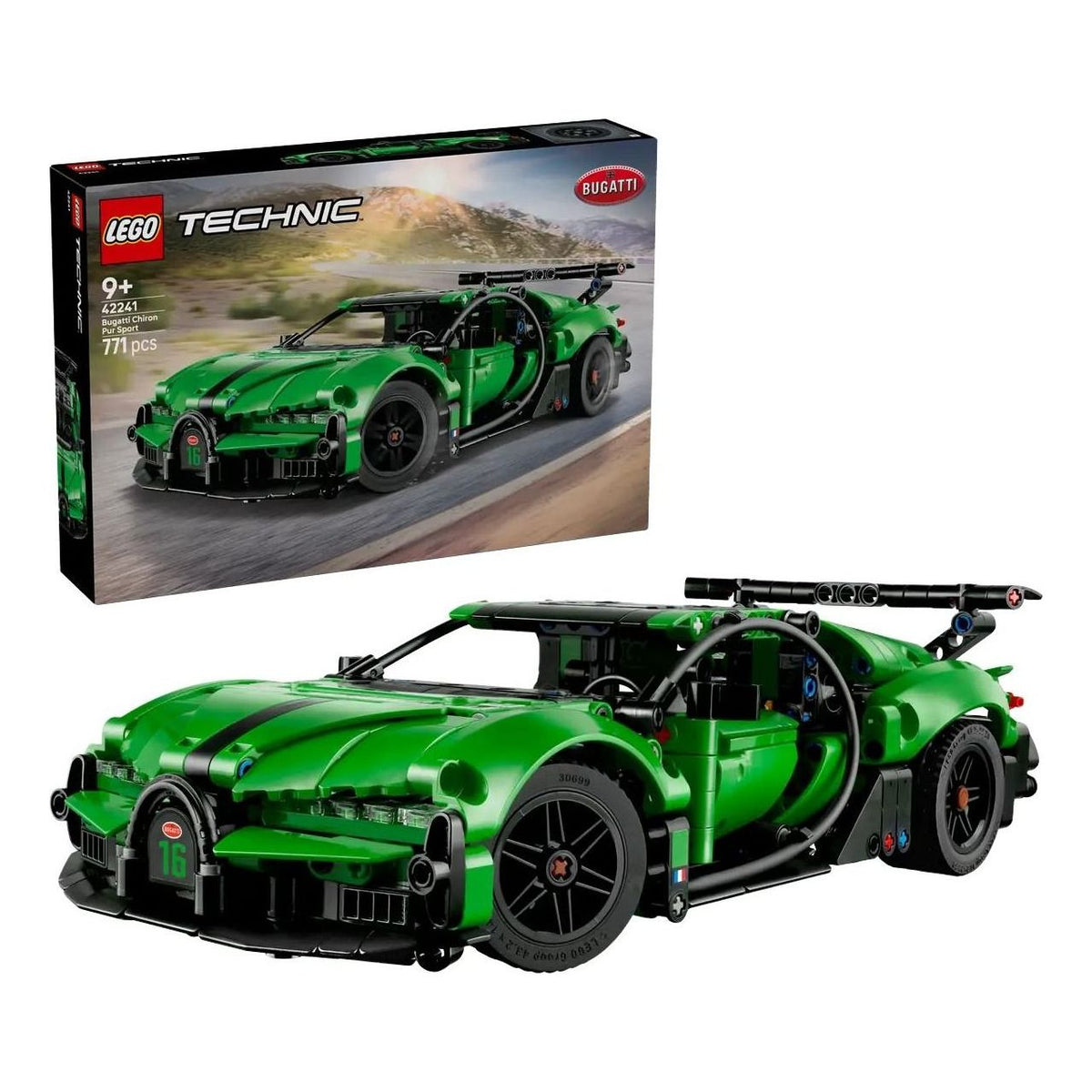 LEGO Technic Green Bugatti Chiron Pur Sport Hypercar 42241