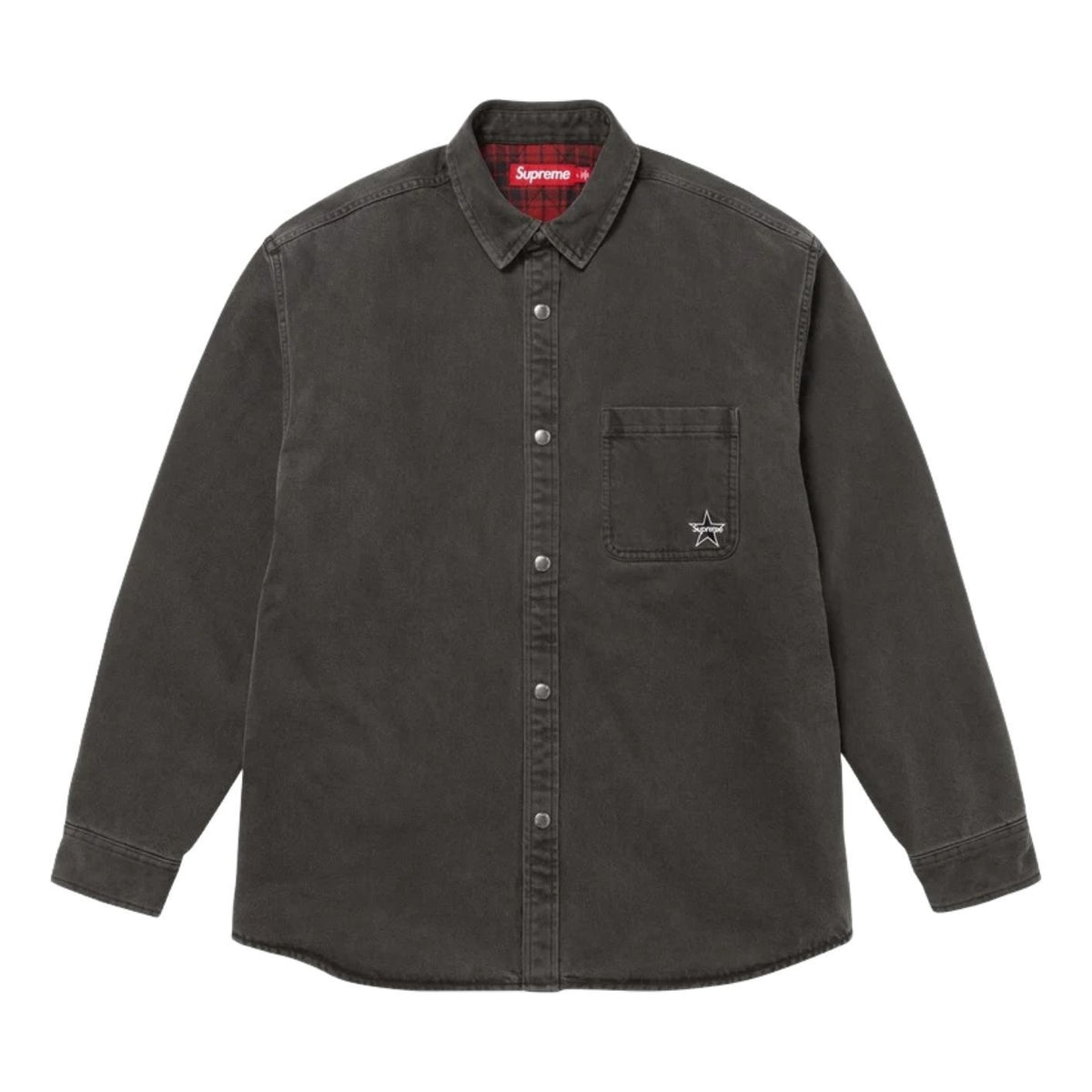 Supreme FW25 Quilted Lined Denim Snap Shirt 'Black' SUP-FW25-140-BLK
