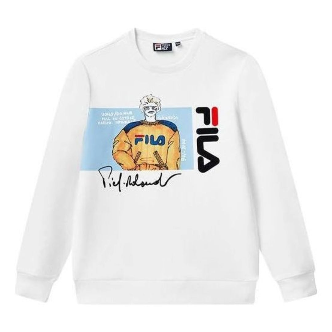 FILA Logo Graphic Sweater 'White Black' F11M118204F-WT