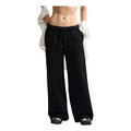 (WMNS) Nike Studio Fleece Medium Weight Mid-Rise Wide-Leg Pants 'Total Black' IU1156-001