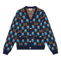 Gucci GG Animal Cotton Wool Jacquard Cardigan 'Blue' 736024-XKC2Q-4804