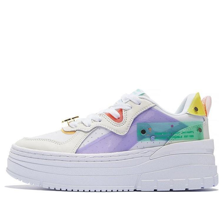 (WMNS) Li-Ning x Weiwu Classic Platform Shoes 'White Purple' AGCS198-1