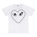 (WMNS) COMME des GARCONS PLAY Outlined Heart Tee 'White Black' AZ-T101-051-1