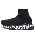 (WMNS) Balenciaga Speed Graffiti Sneakers 'Black Knit White Graffiti Sole Unit' 605942W2DB71006