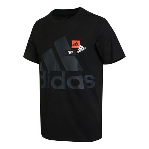 Men's adidas Mh Bp3 Tee1 Alphabet Logo Printing Round Neck Short Sleeve Black T-Shirt HN9043