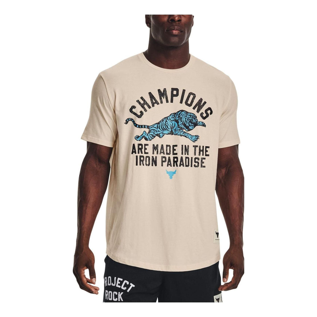 Under Armour Project Rock Champions Short Sleeve T-Shirt 'Beige' 1376897-804