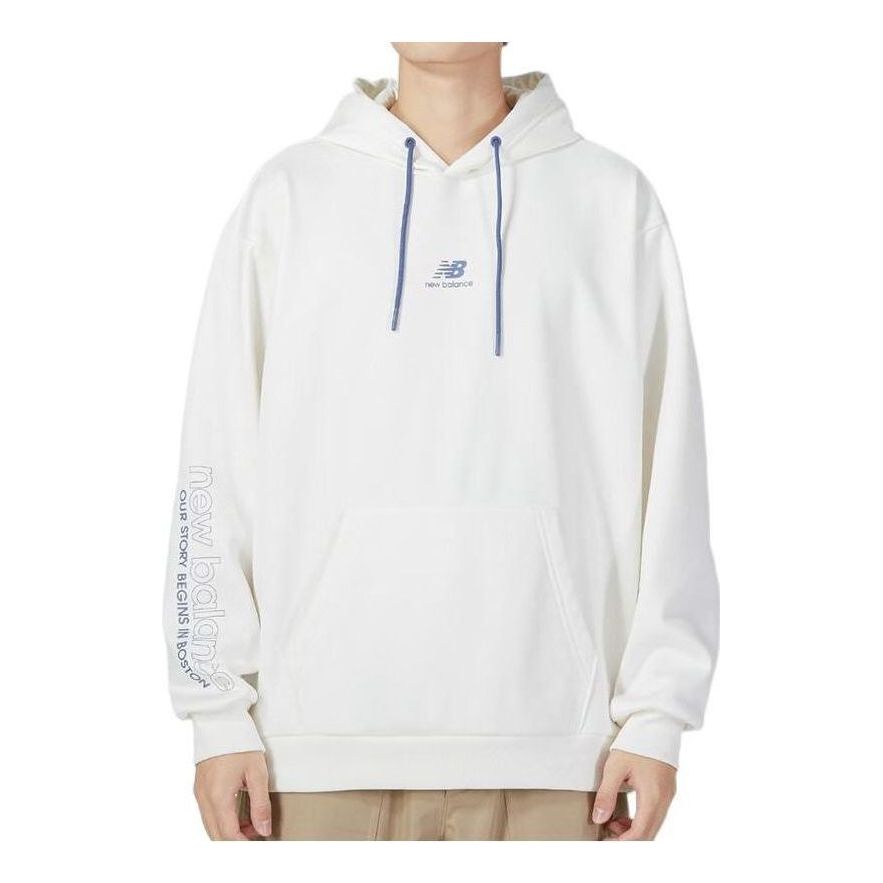 New Balance Logo Print Hoodie Asia Sizing 'White' 5CC44623-IV
