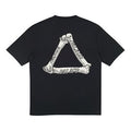 PALACE Bones Black Letter Round collarShort-sleeveTee Unisex Black PAL-SS18-050