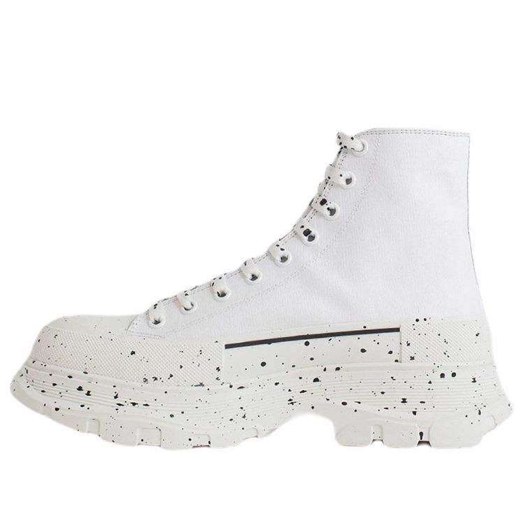 Alexander McQueen Paint Tread Slick High Sneakers 'White Black' 682413W4MVI9061