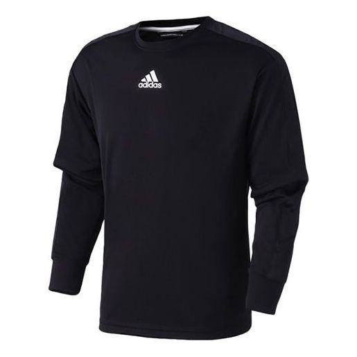 adidas Printing Logo Round Neck Long Sleeves Black DU1037