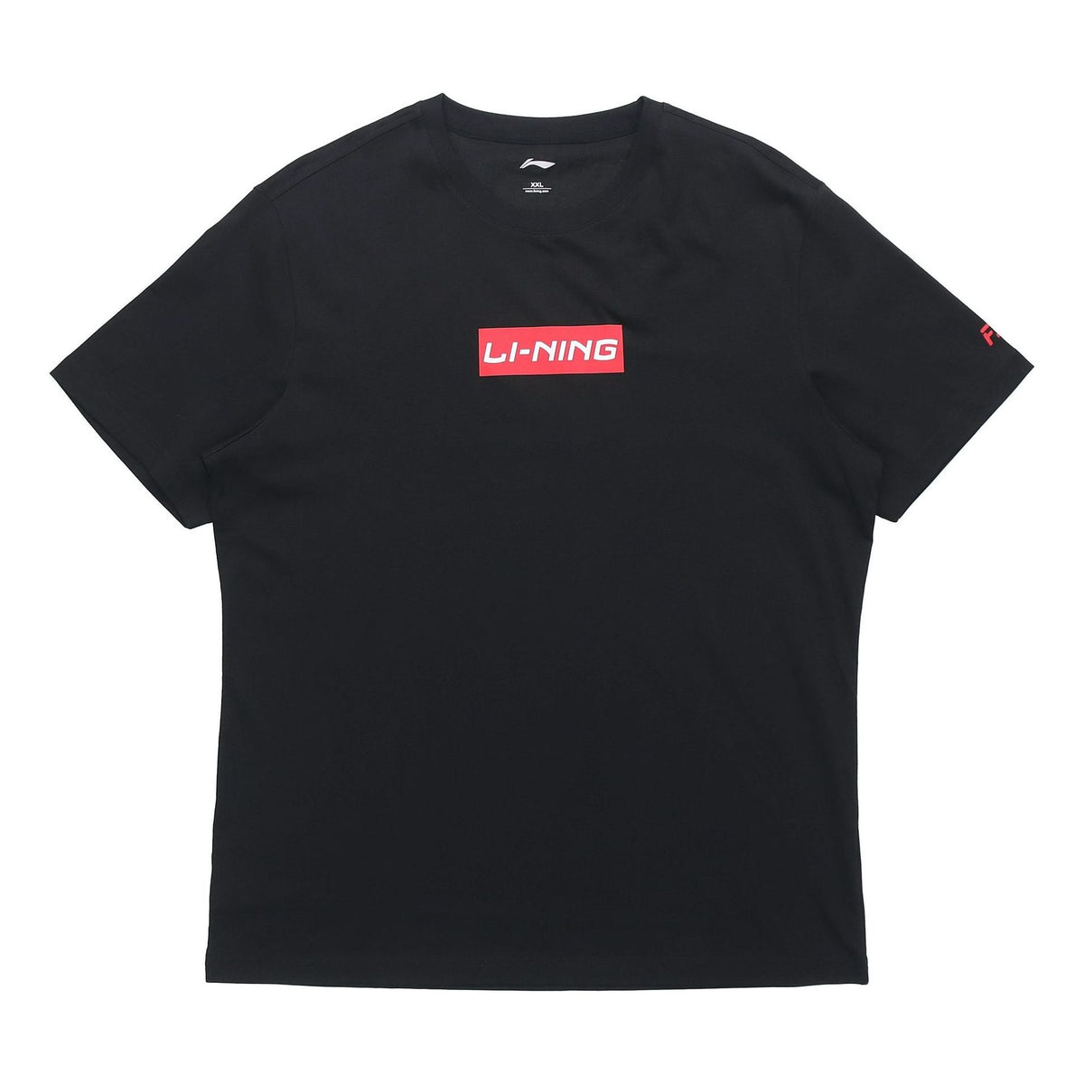 Li-Ning Box Logo T-shirt 'Black Red' AHSR665-1