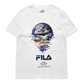 Men's FILA FUSION x staple Crossover Earth Printing Sports Round Neck Short Sleeve White T51M024120F-WT