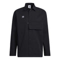 Men's adidas originals CNY Limited Solid Color Buckle Lapel Long Sleeves Black Shirt HC0561
