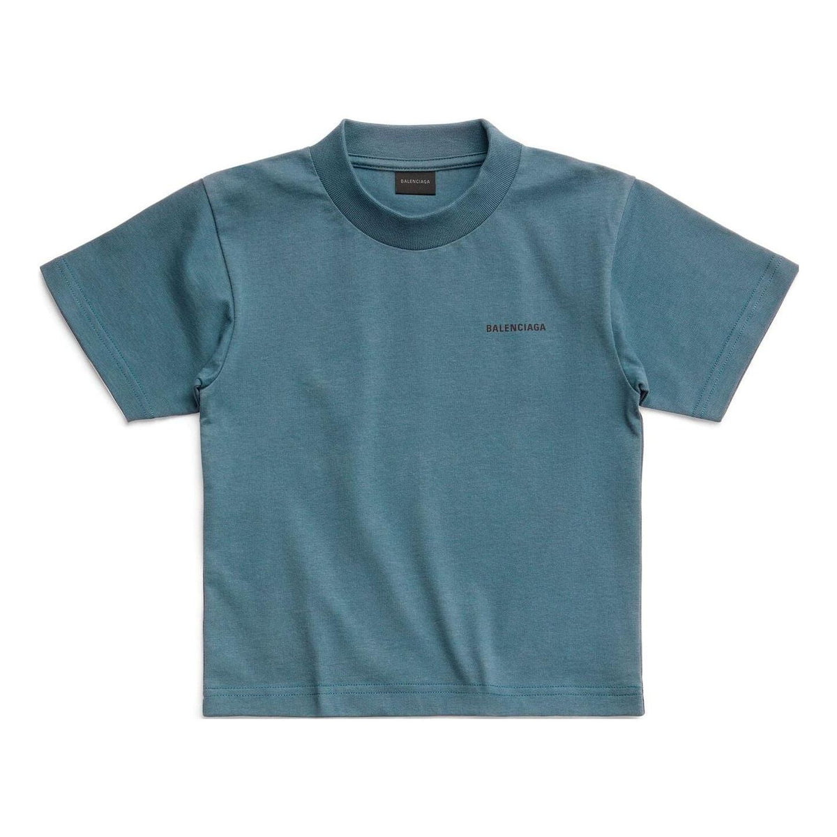 Balenciaga Logo Print Cotton T-Shirt 'Blue' 681864TOVK74005