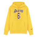 Men's Nike Los Angeles Lakers Lebron James No. 6 Solid Color Alphabet Printing Pullover Fleece Lined Yellow DB1182-728