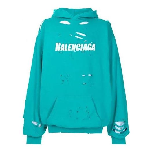 Men's Balenciaga SS21 Classic Alphabet Printing Hole Sky Blue 659403TKVB64661