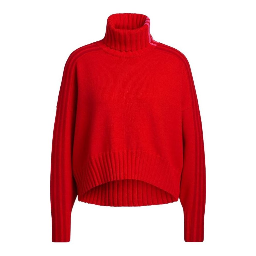adidas x IVY PARK Crossover Side Stripe High Collar Pullover Couple Style Red HH7299