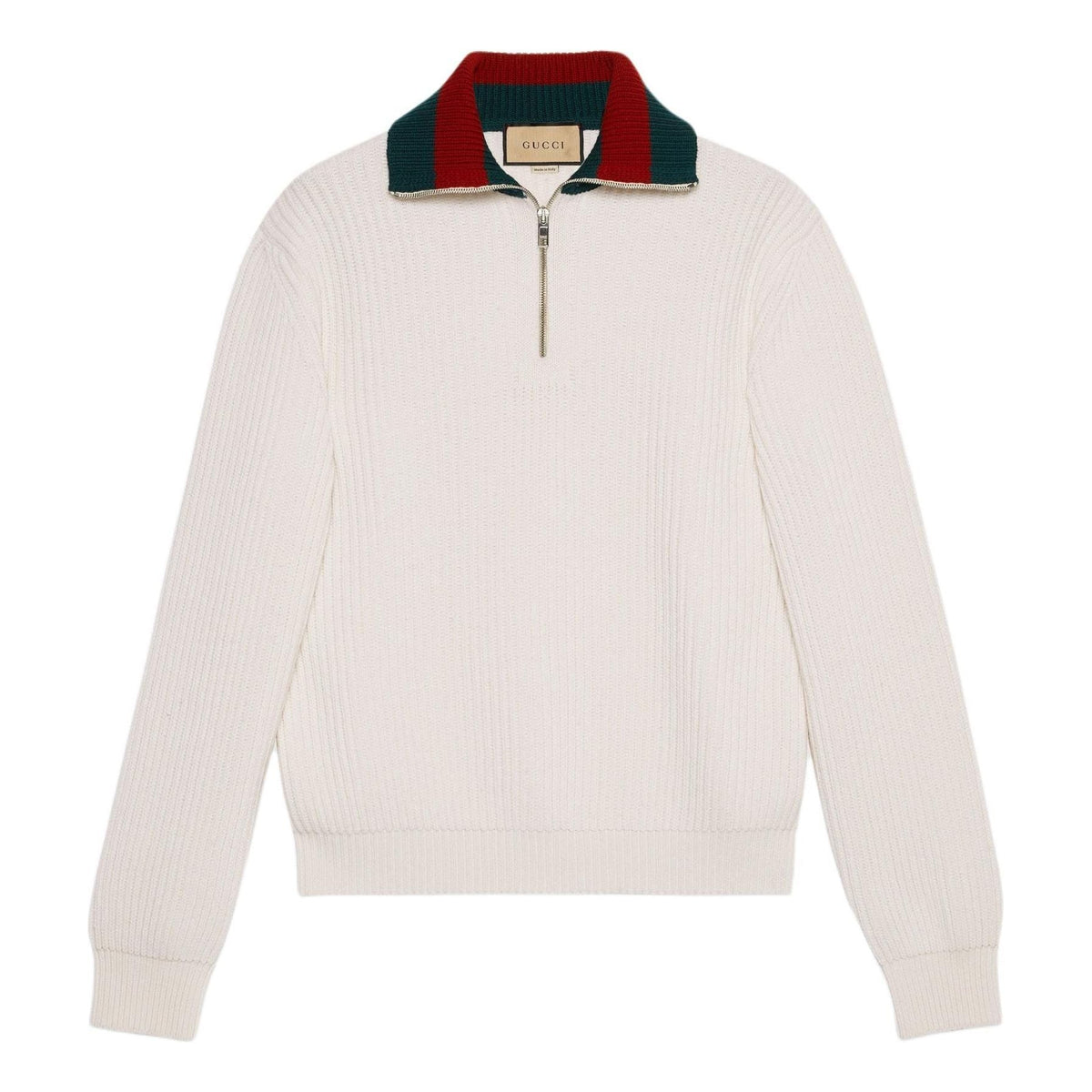 Gucci Knit Wool Sweater With Web 'Ivory' 770440-XKDNE-9146