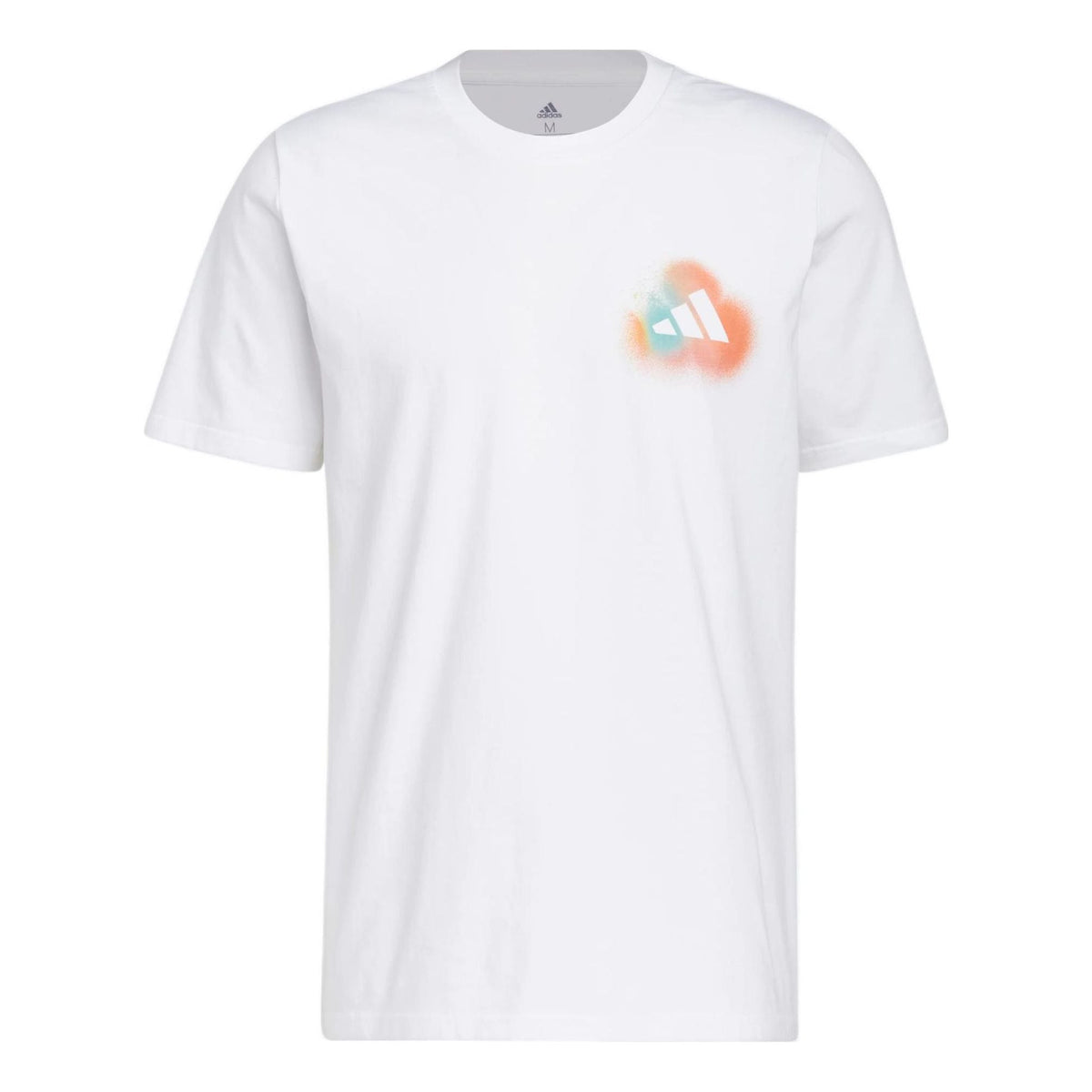 adidas Multi-Color Logo Printing Round Neck Short Sleeve White IC8107