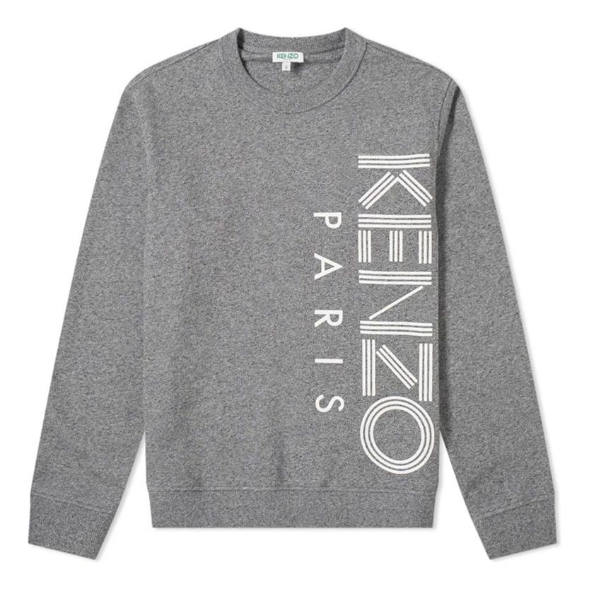Men's KENZO Alphabet Logo Printing Round Neck Long Sleeves Pullover Gray F965SW1324MD-98