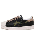 A BATHING APE SKULL Leather Low 'Black' 1I80-191-012-BLCK