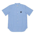 (WMNS) COMME des GARCONS PLAY Striped Short Sleeve Shirt Black Emblem 'Blue' AZ-B021-051-1