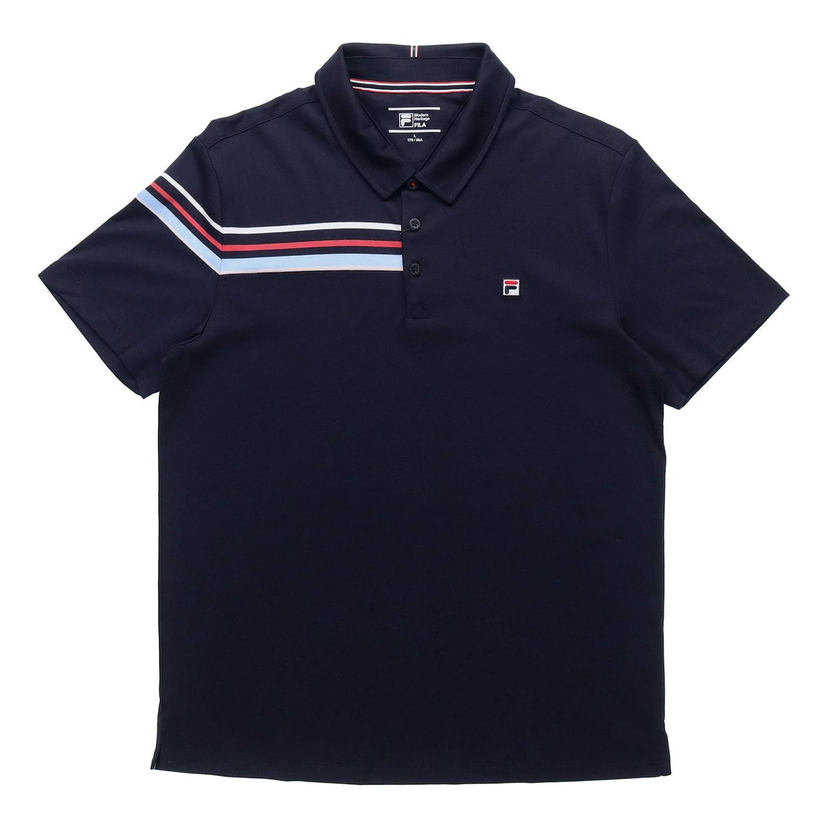 FILA Contrast Colors StripesSport Casual Short Sleeve poloShirt Men s Blue F11M121114F-NV