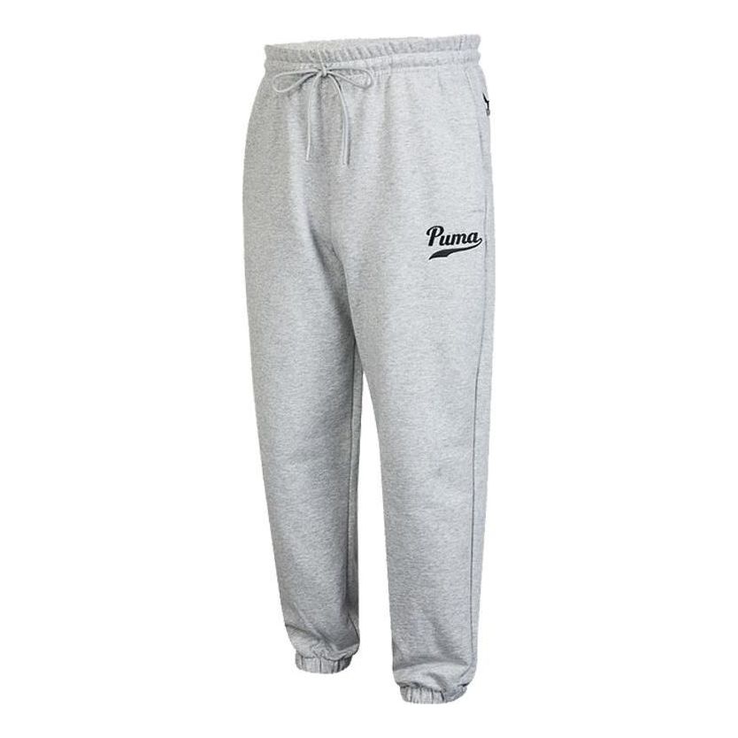 PUMA Logo Fleece Pants 'Grey' 536790-04
