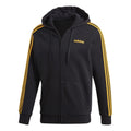 adidas 3 Stripes Fleece Hoodie 'Black Yellow' GD5232